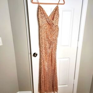 Long Gold Sequin dress XS